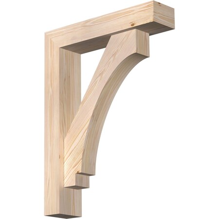 Ekena Millwork Imperial Block Smooth Bracket w/ Offset Brace, Douglas Fir, 5 1/2"W x 24"D x 32"H BKT0604X24X32IMP05SDF